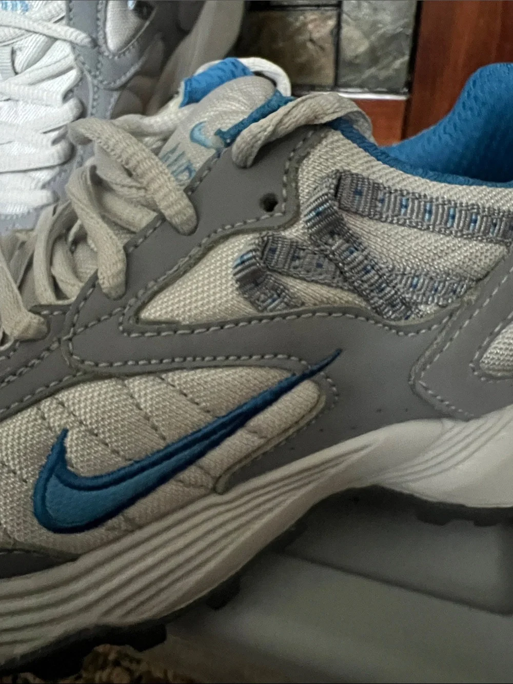 Nike Air Mesh Sneakers in Gray and Blue